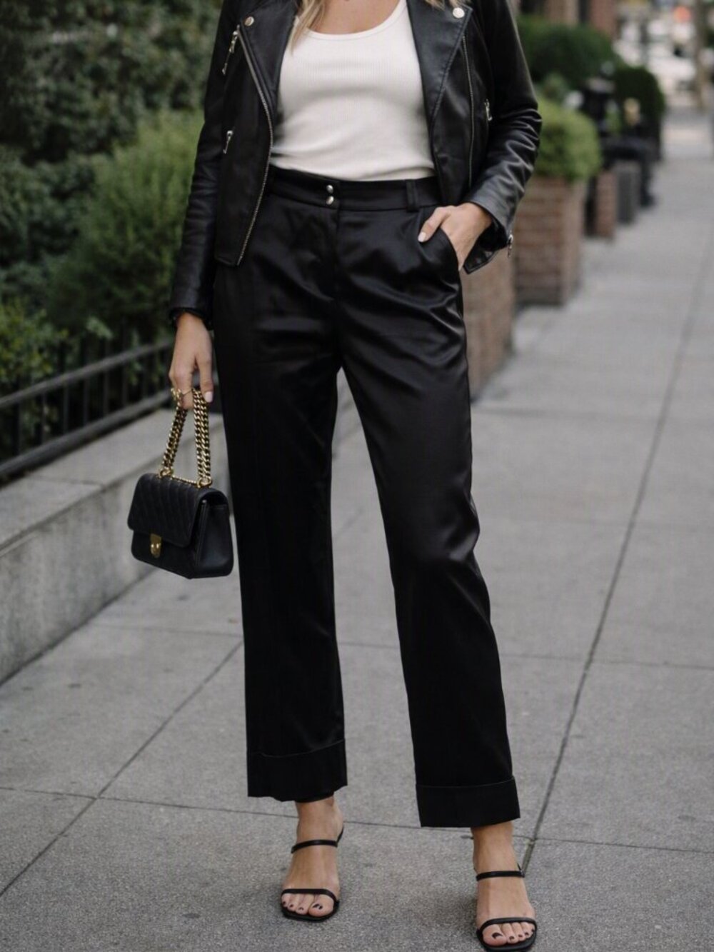 Classic Black Women's Satin Dress Trousers